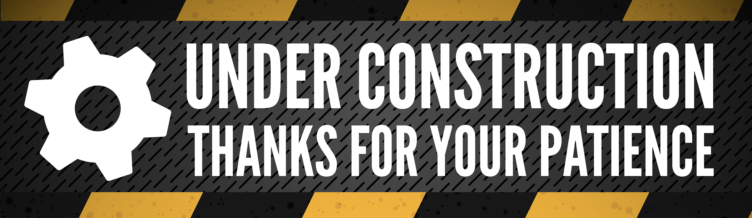 Black and yellow caution tape with the words page under construction